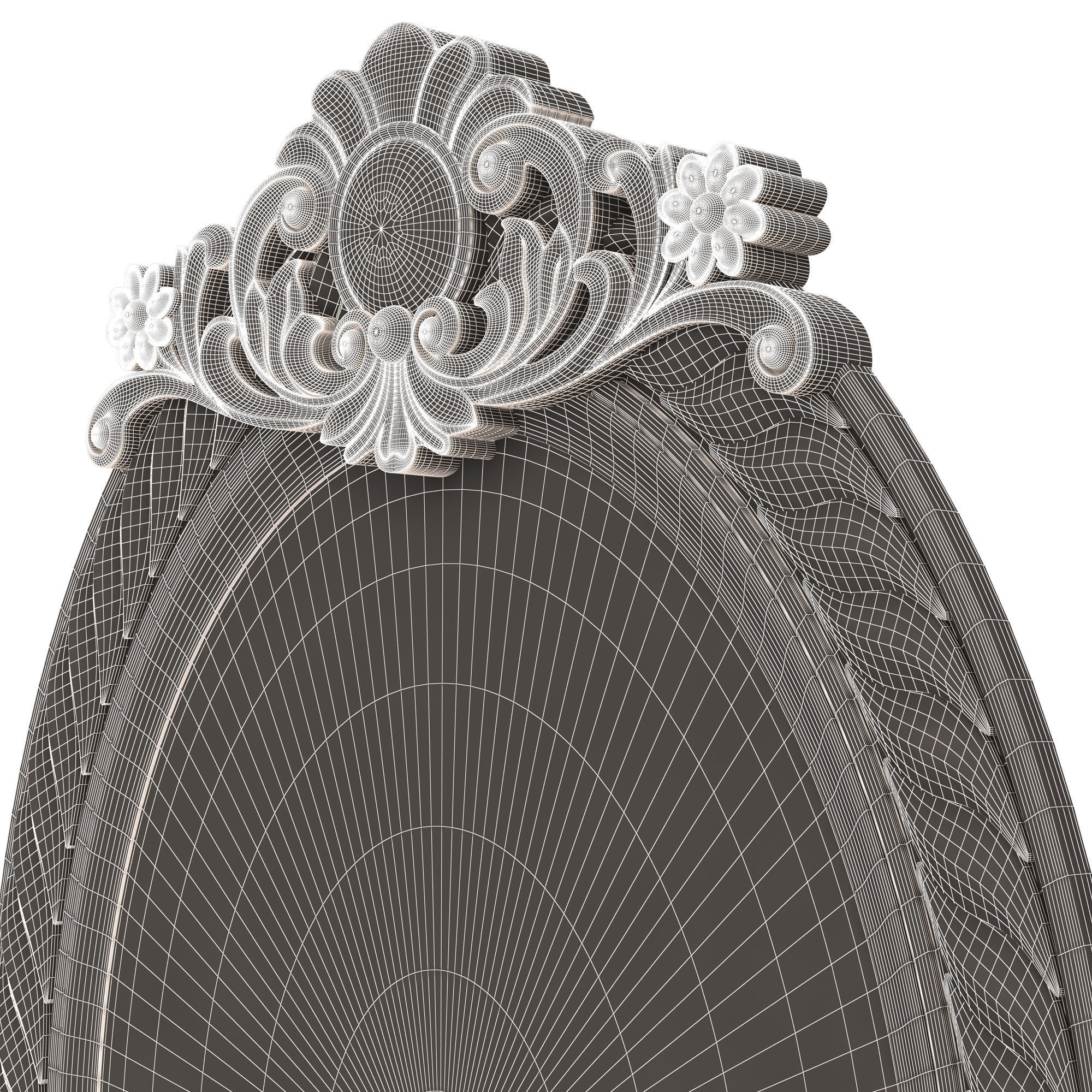 Carved Classic Mirror 011 Low-poly 3D model_13