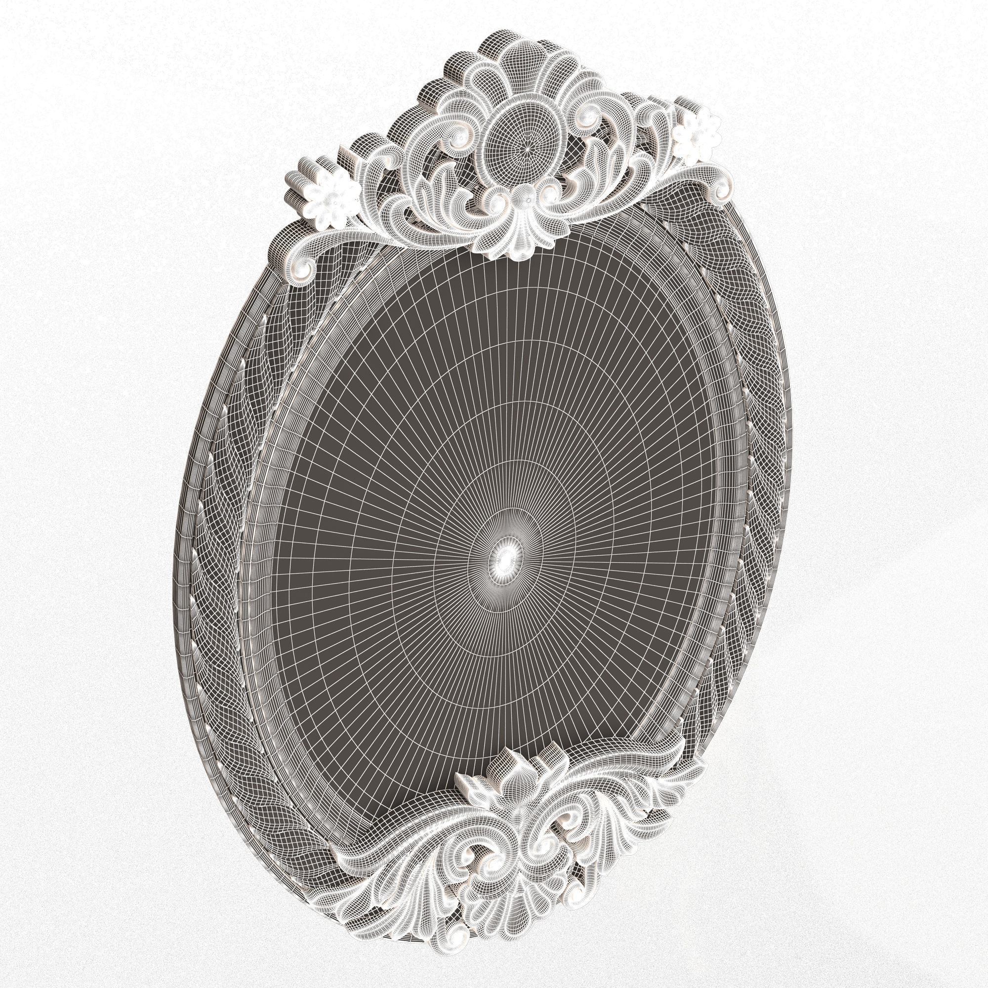 Carved Classic Mirror 011 Low-poly 3D model_10