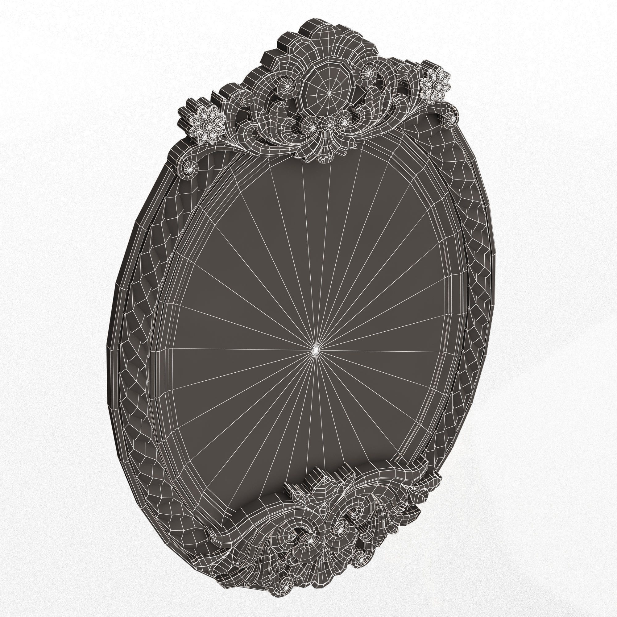 Carved Classic Mirror 011 Low-poly 3D model_16