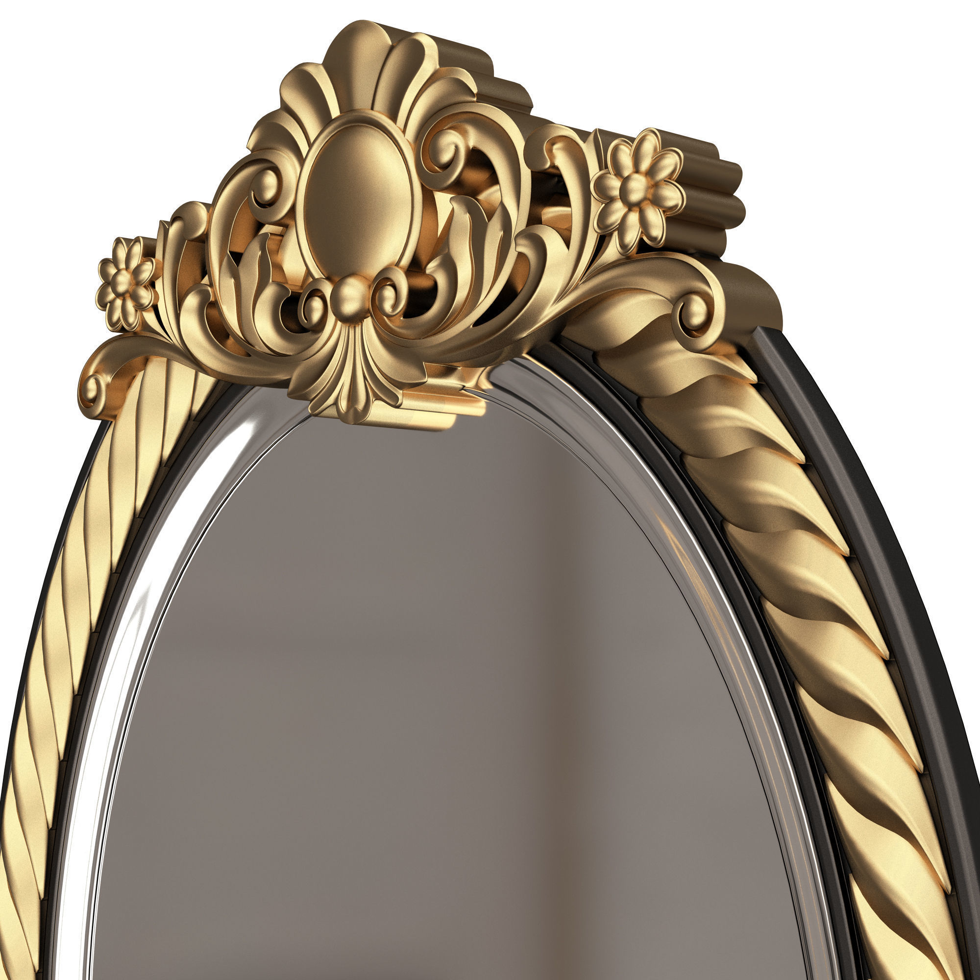 Carved Classic Mirror 011 Low-poly 3D model_4