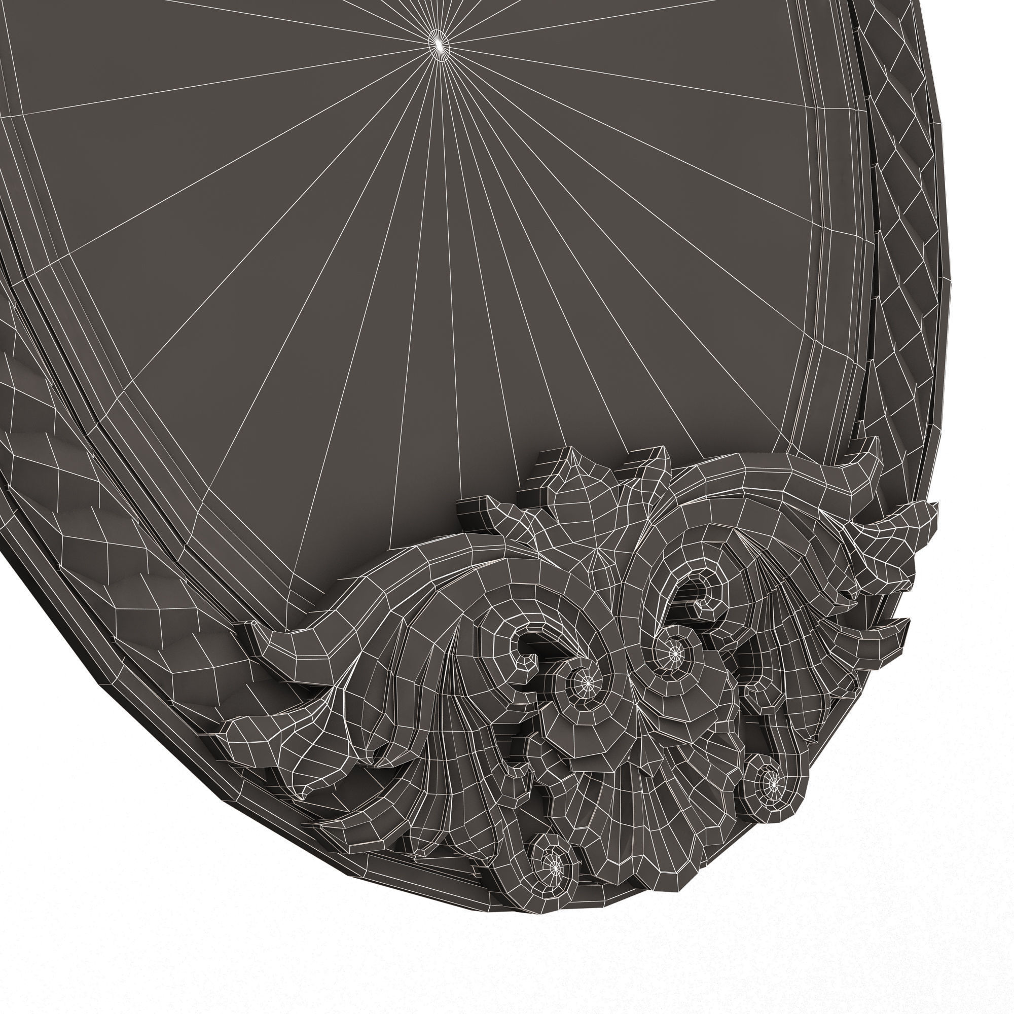 Carved Classic Mirror 011 Low-poly 3D model_9