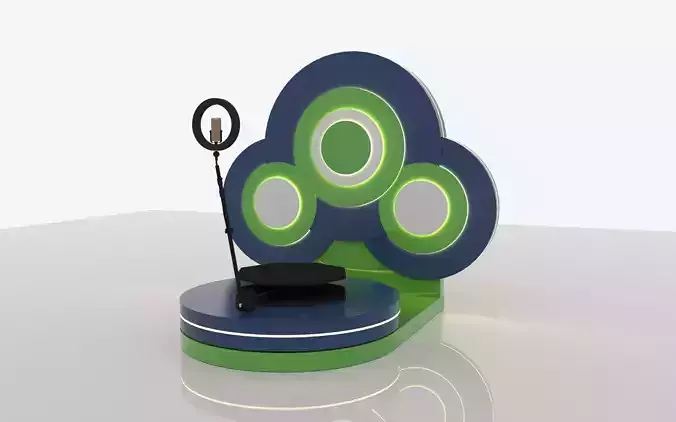 Photography backdrop with 360 degree photography base Low-poly 3D model