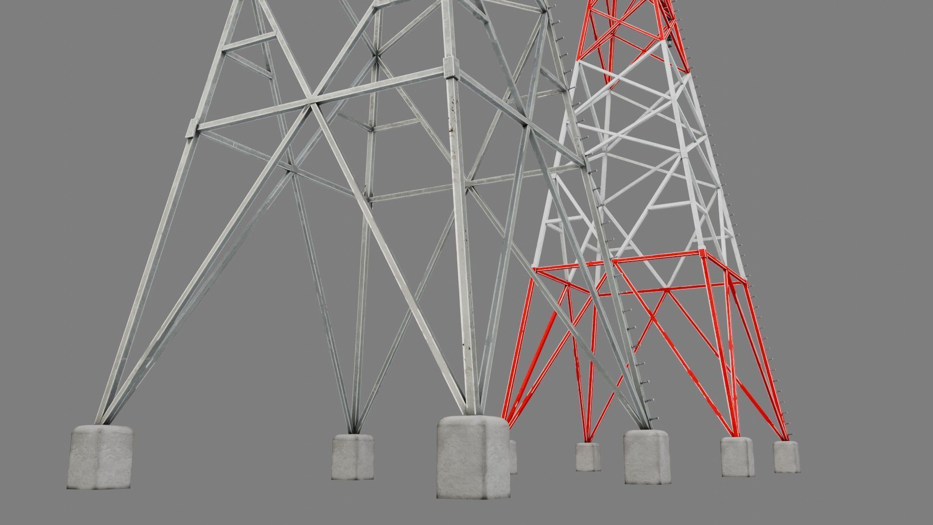 Overhead Powerline Pack Low-poly 3D model_8