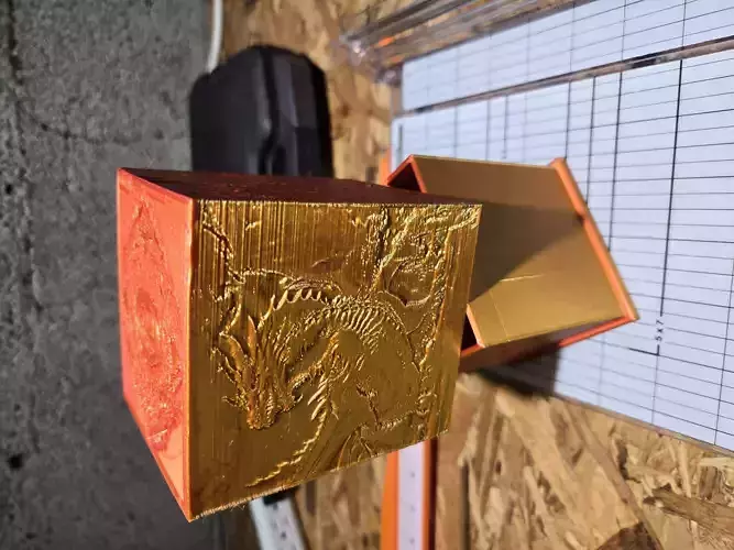 Red Mana Themed Deck Box MTG 3D print model