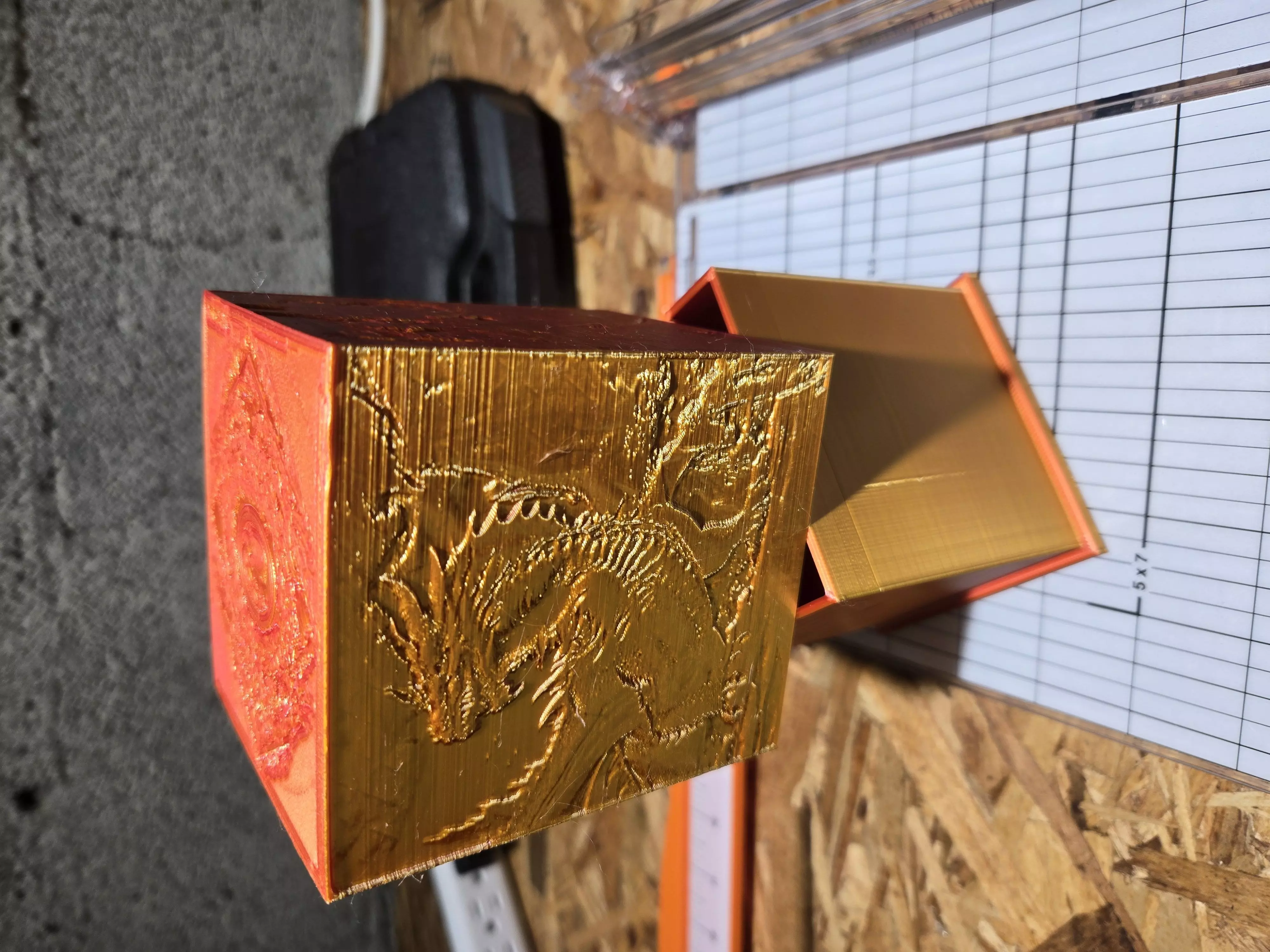 Red Mana Themed Deck Box MTG 3D print model_0