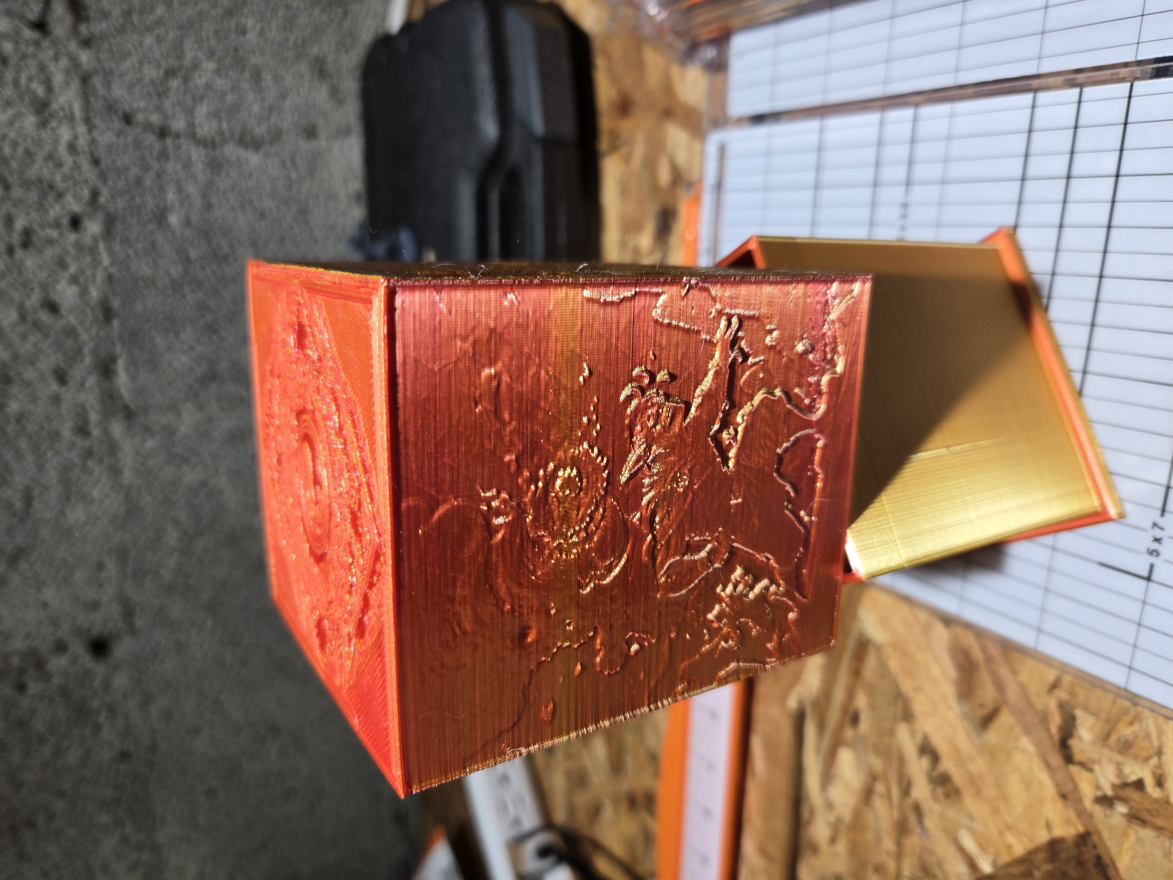 Red Mana Themed Deck Box MTG 3D print model_2