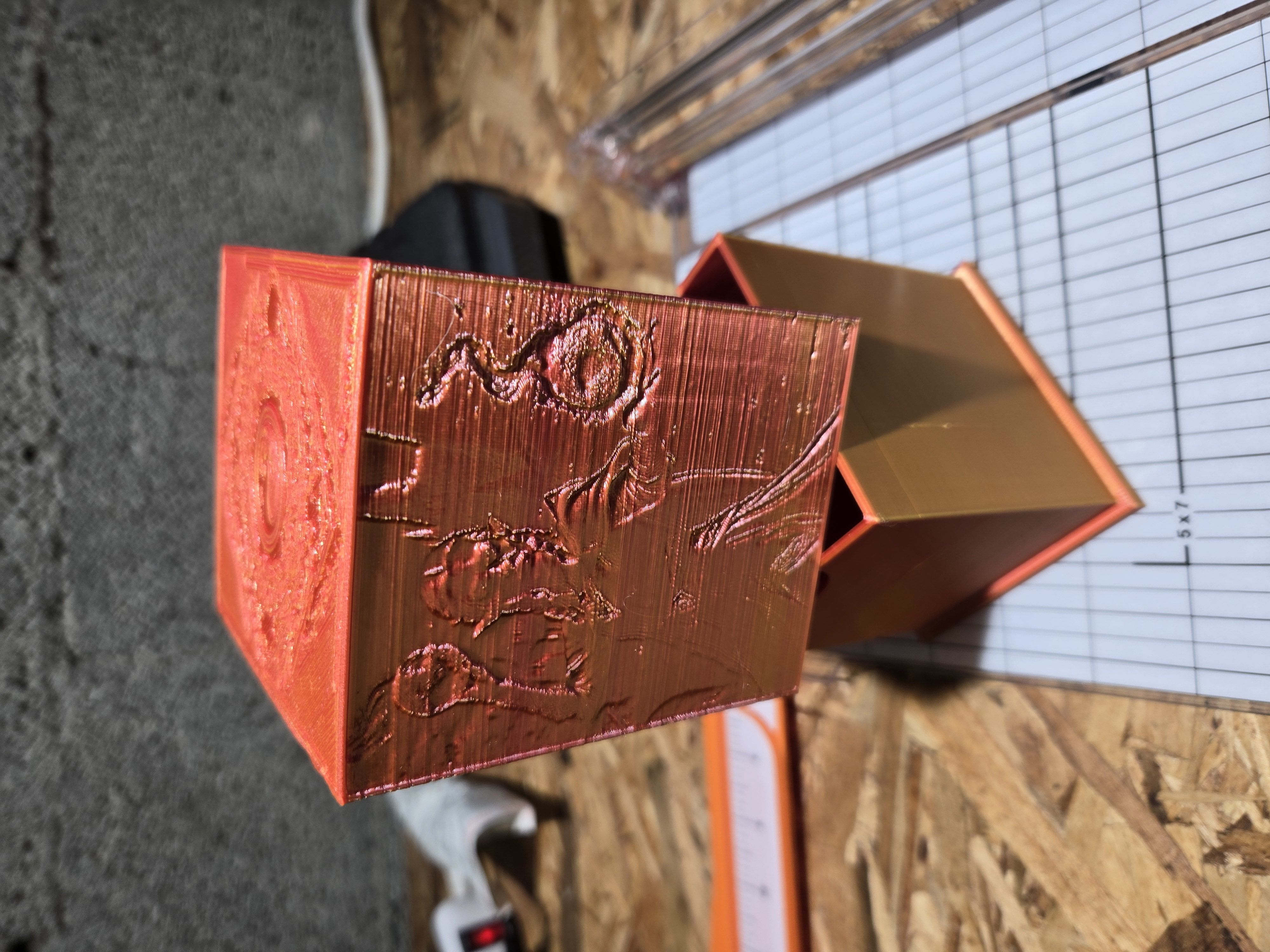 Red Mana Themed Deck Box MTG 3D print model_3