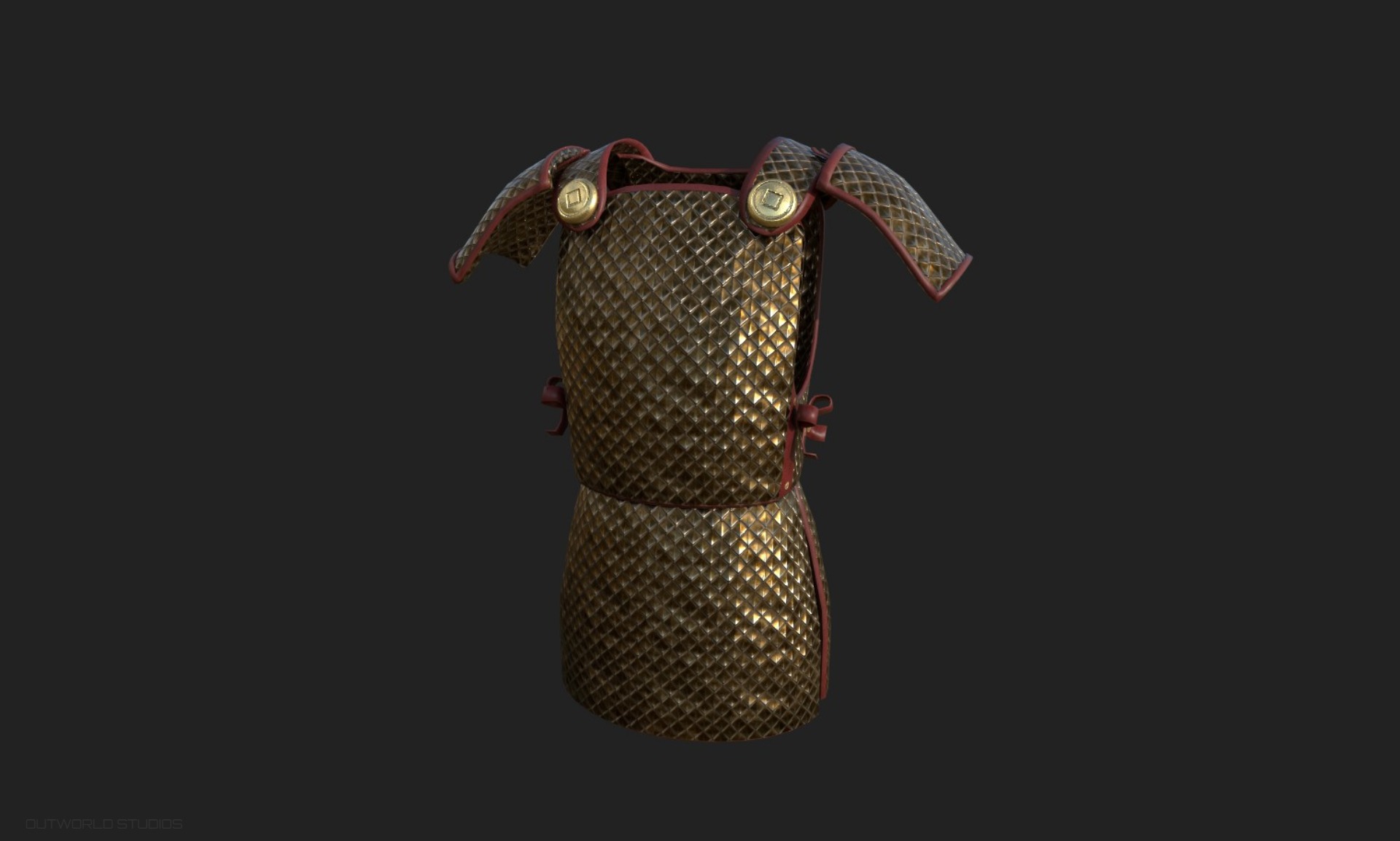Fantasy Ancient Lamellar Scale Vest Bundle 3D model_2