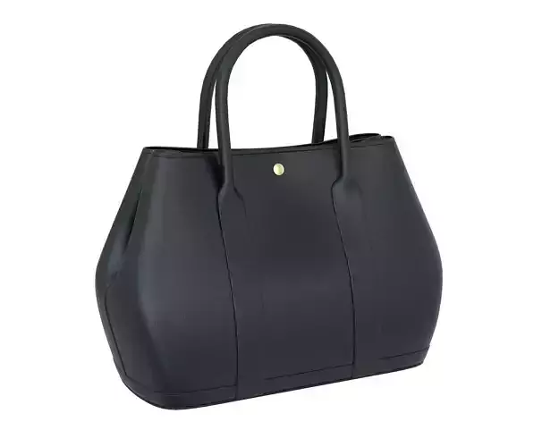 Hermes Garden Party Bag Black Leather Low-poly 3D model