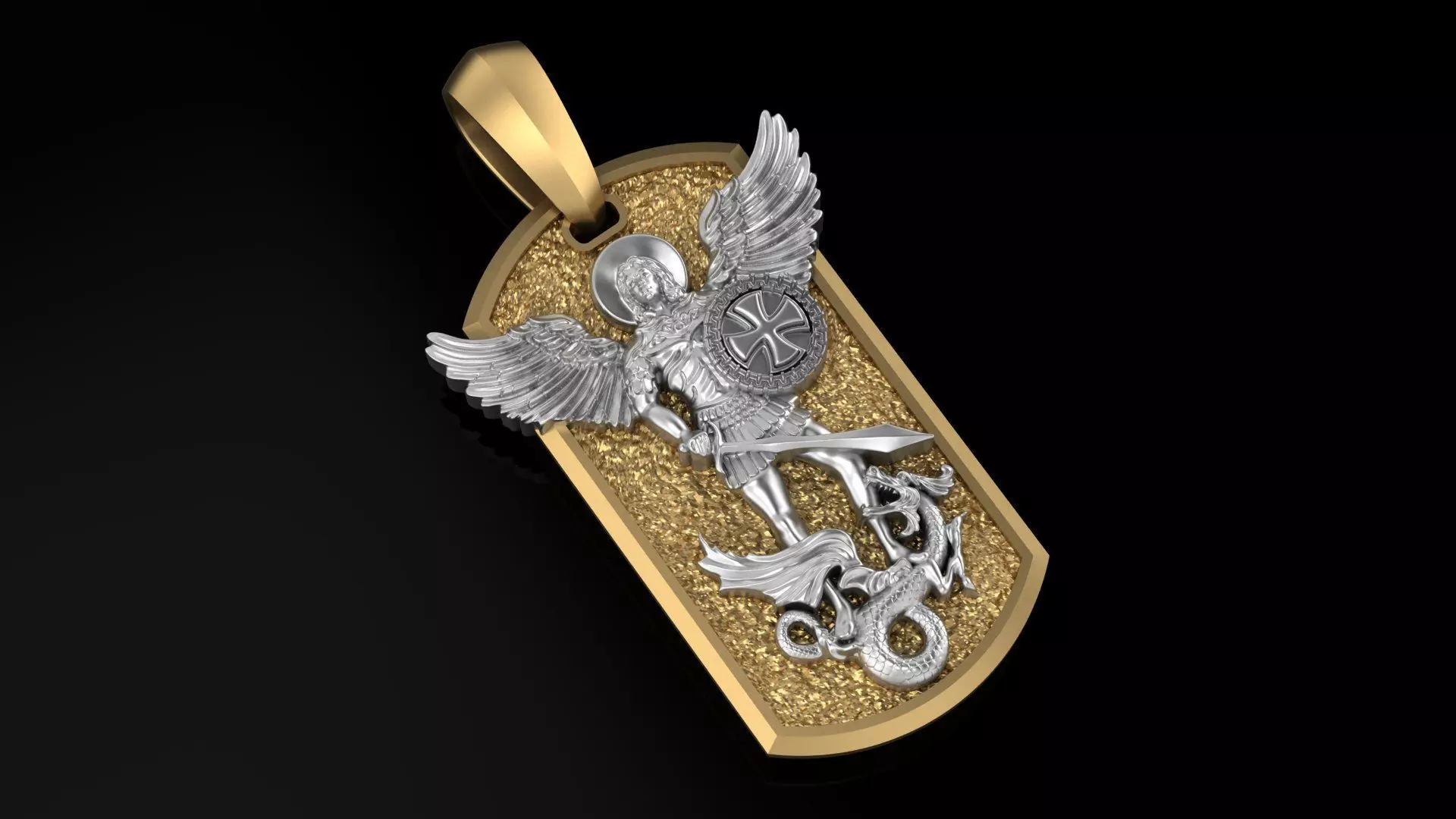 Archangel Michael pendant model 3D print model 3D print model