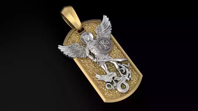 Archangel Michael pendant model 3D print model