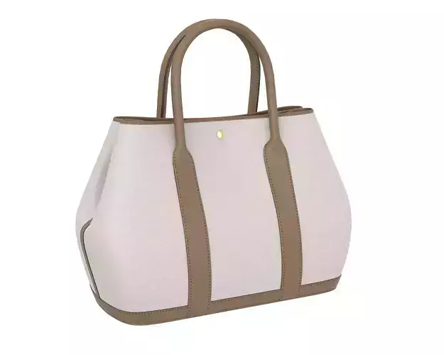 Hermes Garden Party Bag Brown Biege Low-poly 3D model
