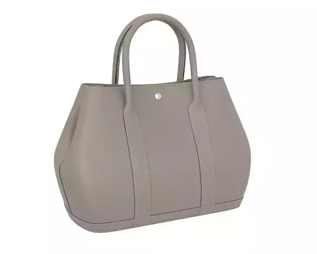 Hermes Garden Party Bag Gray Leather Low-poly 3D model