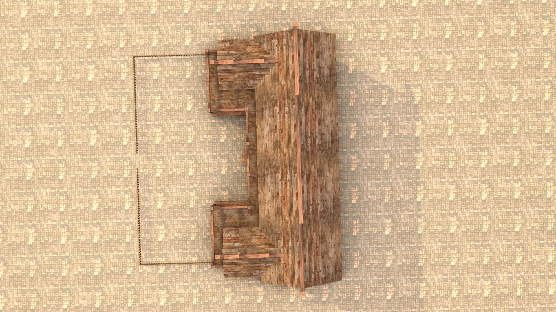 old village house medieval low poly Low-poly 3D model_14