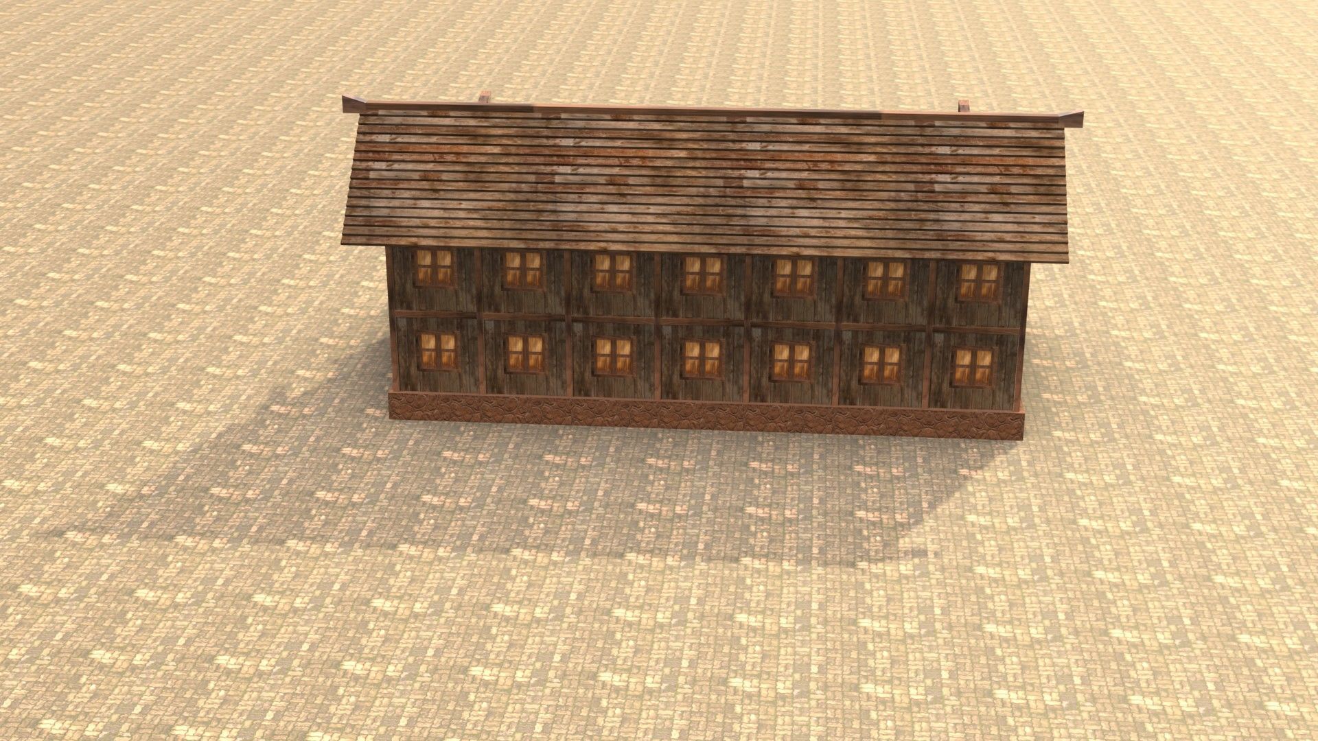 old village house medieval low poly Low-poly 3D model_15