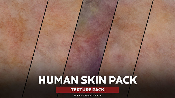 Premium Human Skin Pack High-Quality Decal Alpha Overlay Maps Low-poly 3D model