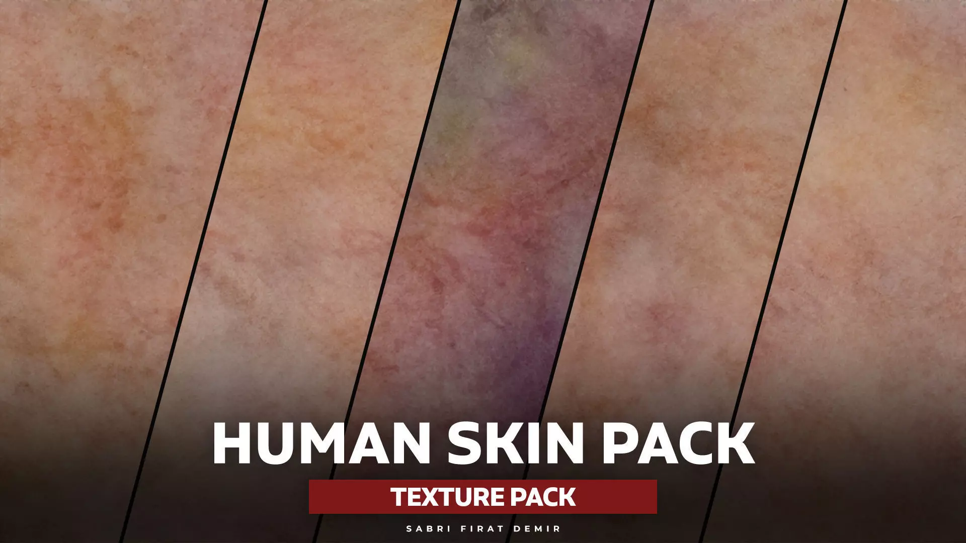 Premium Human Skin Pack High-Quality Decal Alpha Overlay Maps Low-poly 3D model