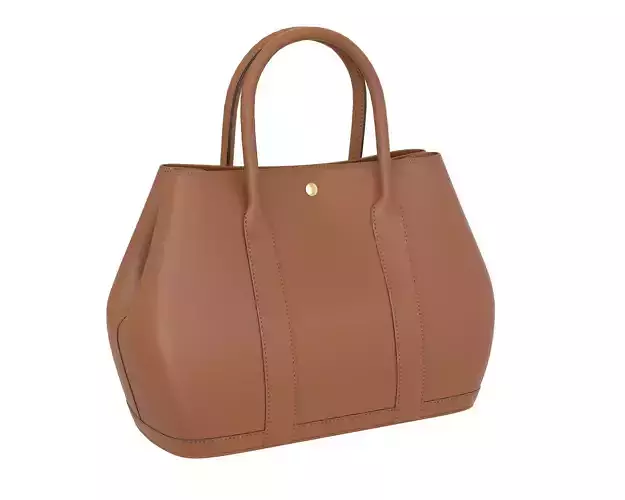 Hermes Garden Party Bag Brown Leather Low-poly 3D model