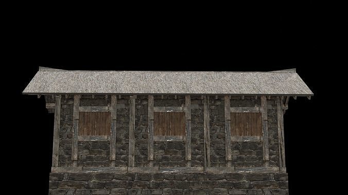medieval house low poly old city house Low-poly 3D model 6