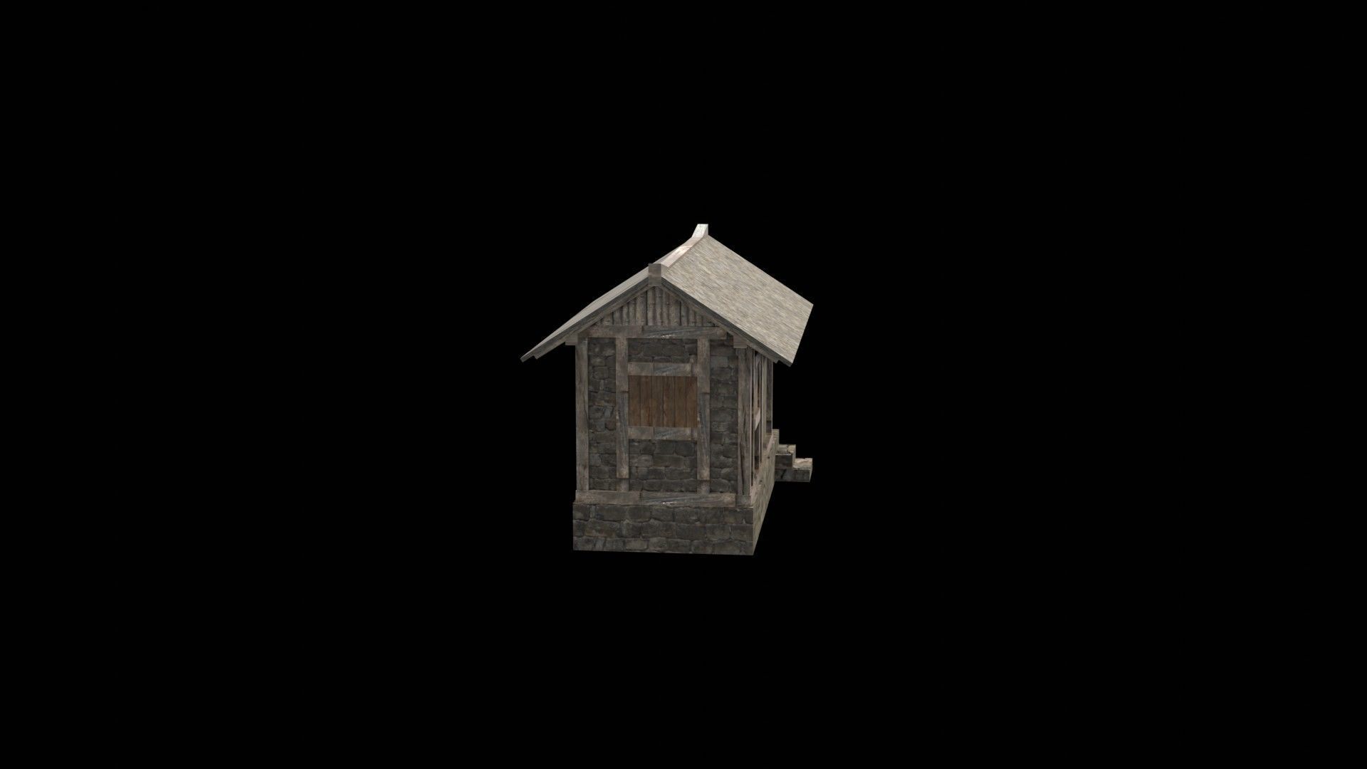 3d medieval house low poly old village Low-poly 3D model_16