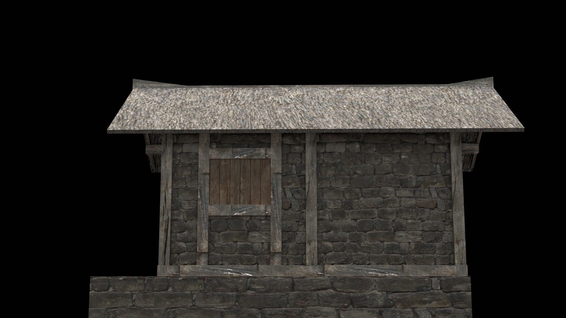 3d medieval house low poly old village Low-poly 3D model_3