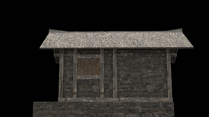 3d medieval house low poly old village Low-poly 3D model 4