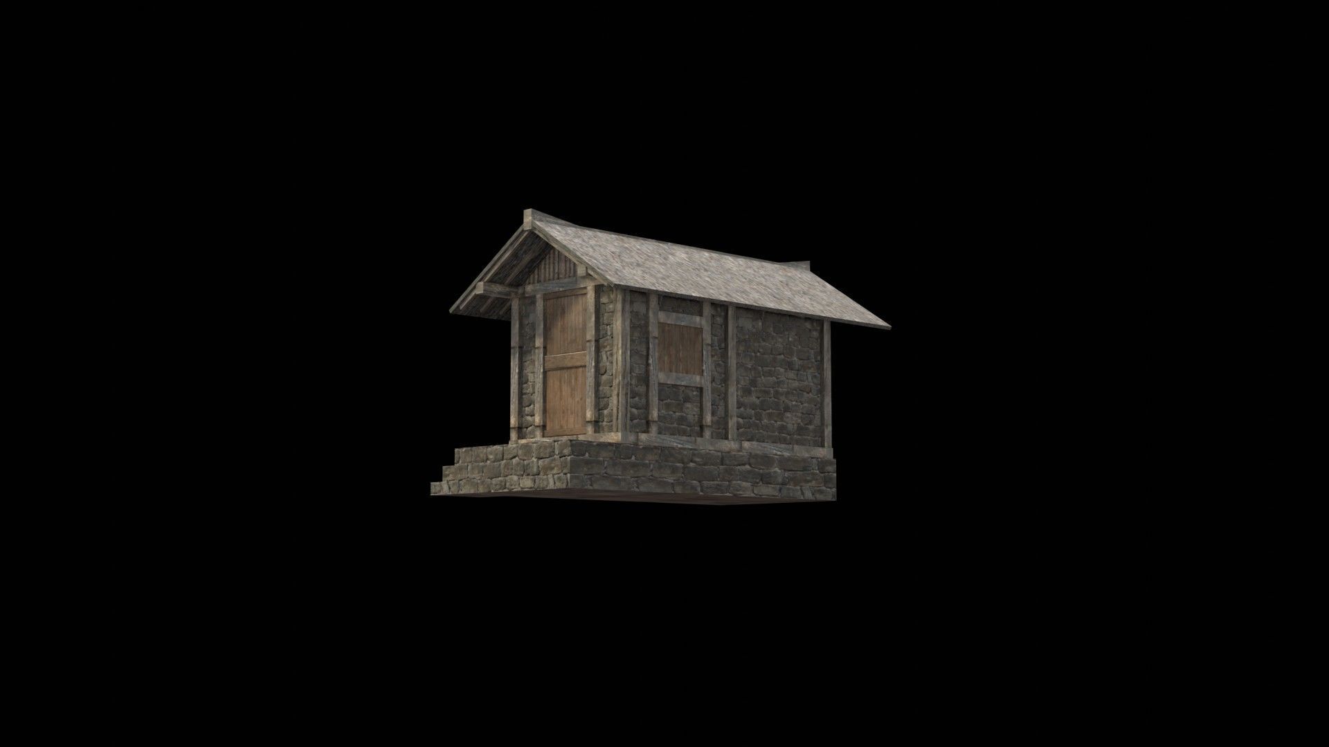 3d medieval house low poly old village Low-poly 3D model_19