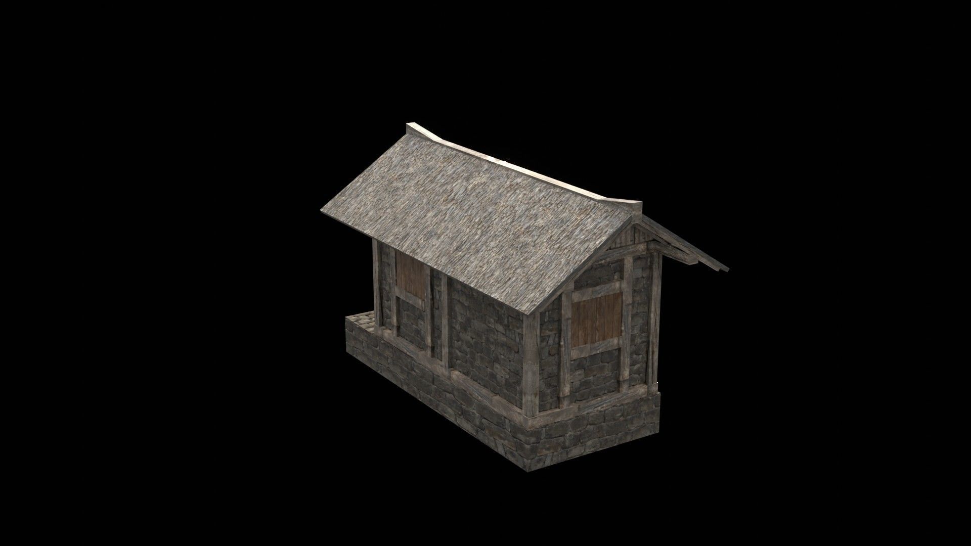 3d medieval house low poly old village Low-poly 3D model_8