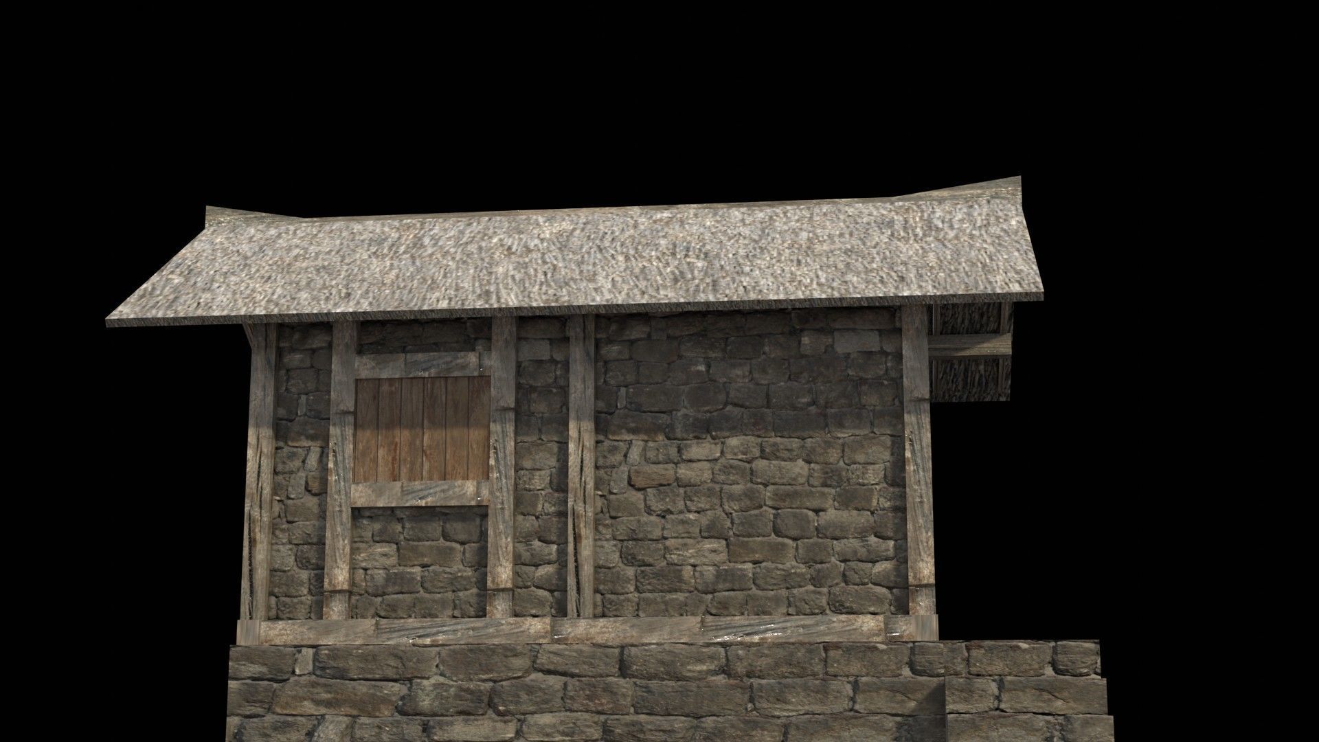 3d medieval house low poly old village Low-poly 3D model_5