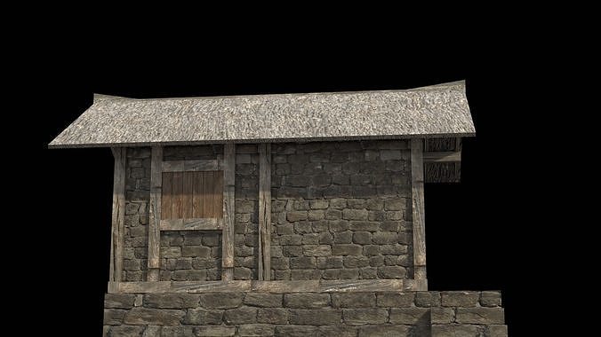 3d medieval house low poly old village Low-poly 3D model 6