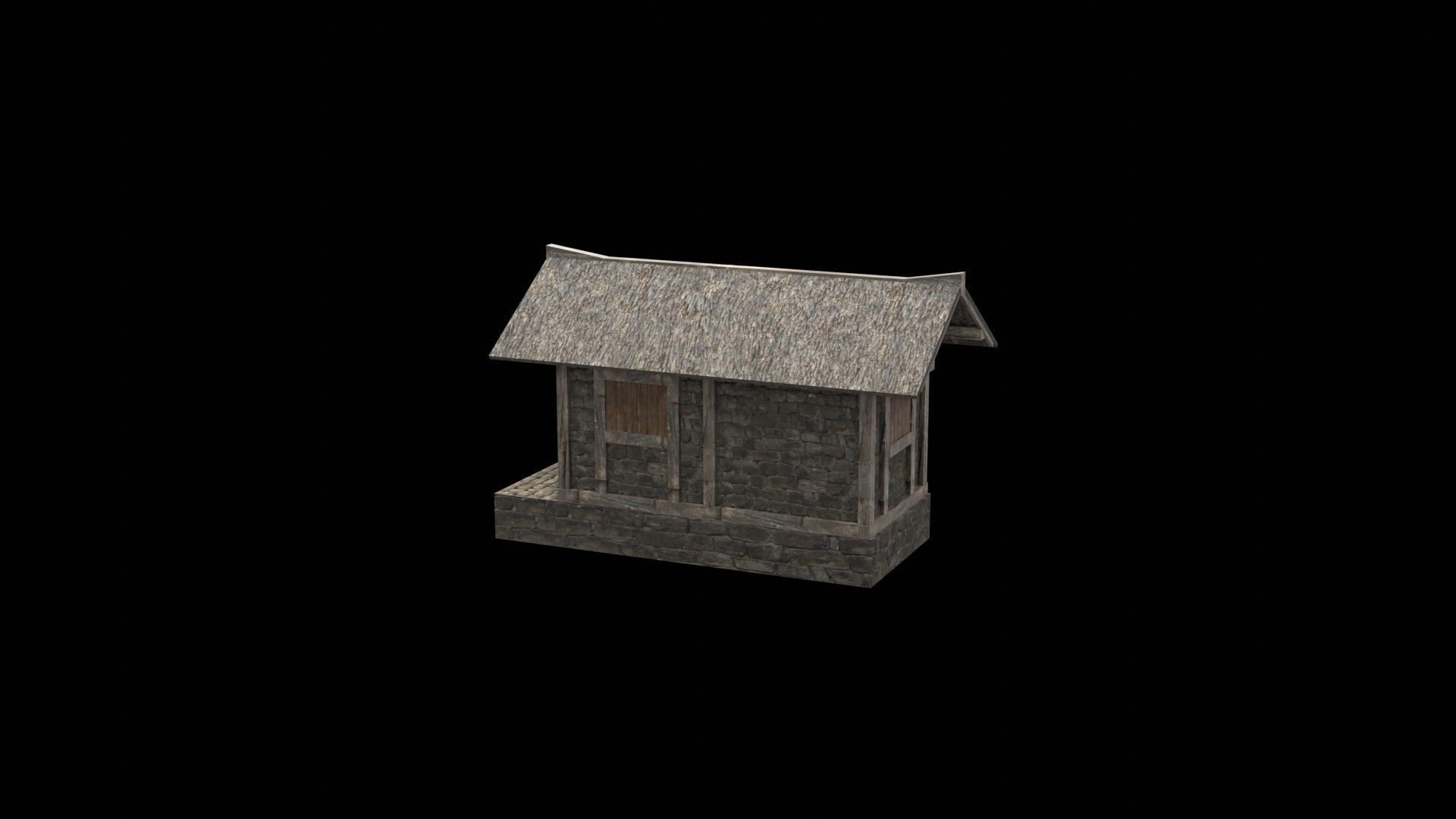 3d medieval house low poly old village Low-poly 3D model_14
