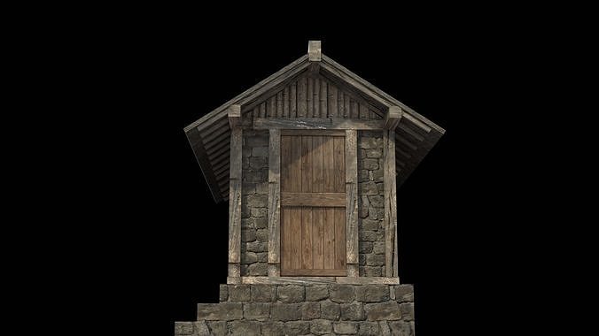 3d medieval house low poly old village Low-poly 3D model 2