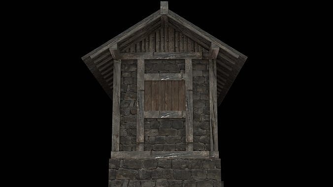 3d medieval house low poly old village Low-poly 3D model 5