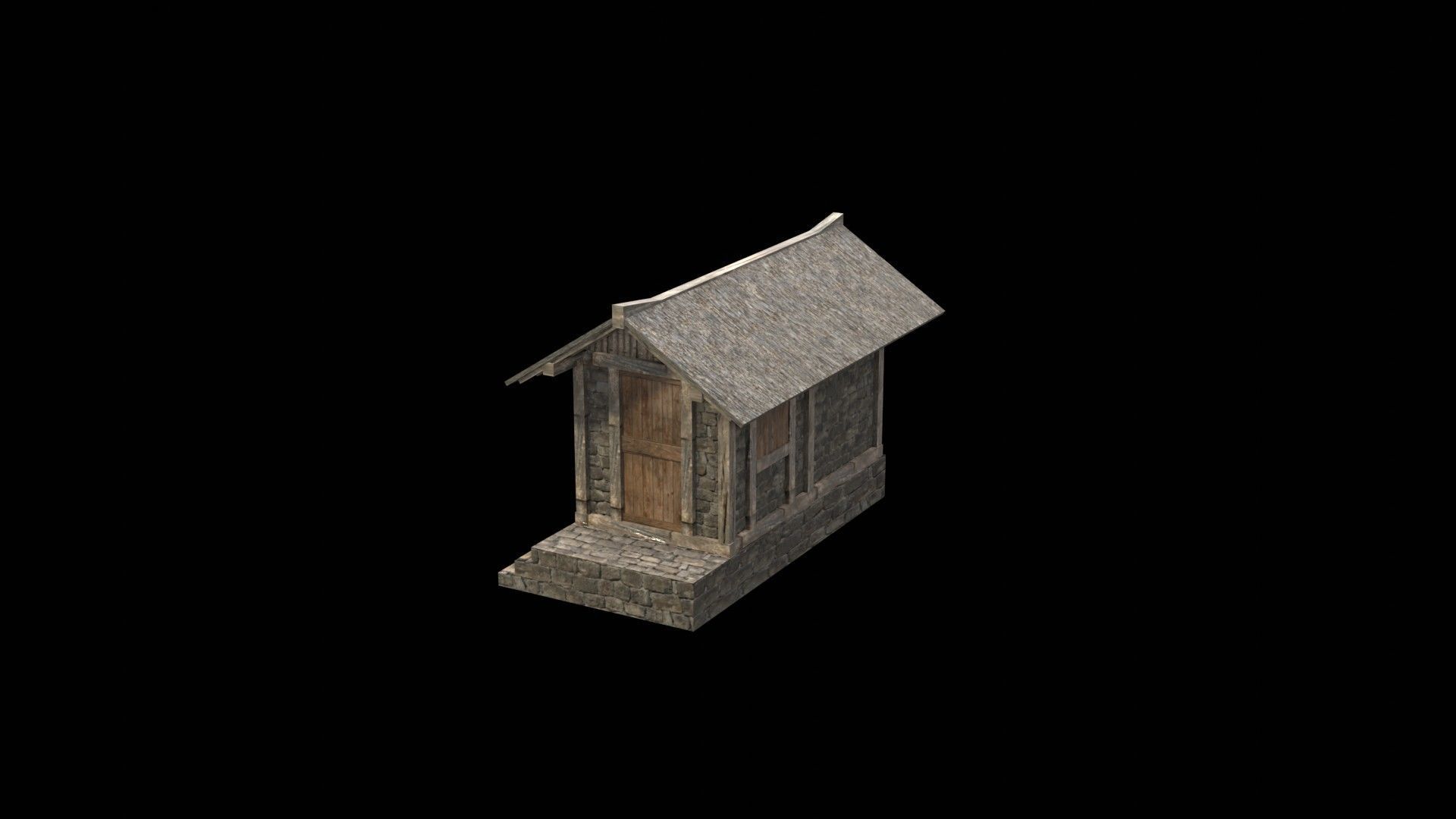 3d medieval house low poly old village Low-poly 3D model_13