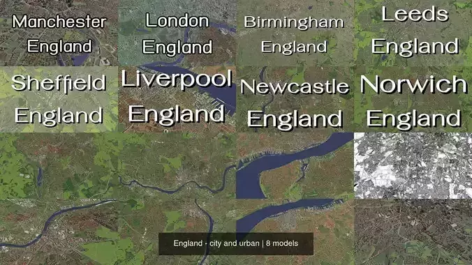 England - city and urban 3D Model Collection