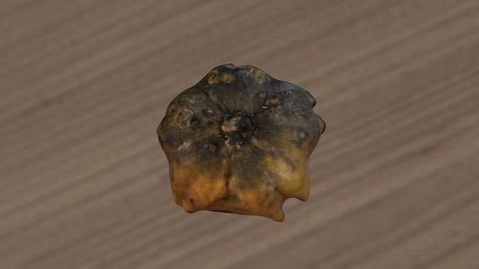 Decorative pumpkin pockmarked 3D model 4