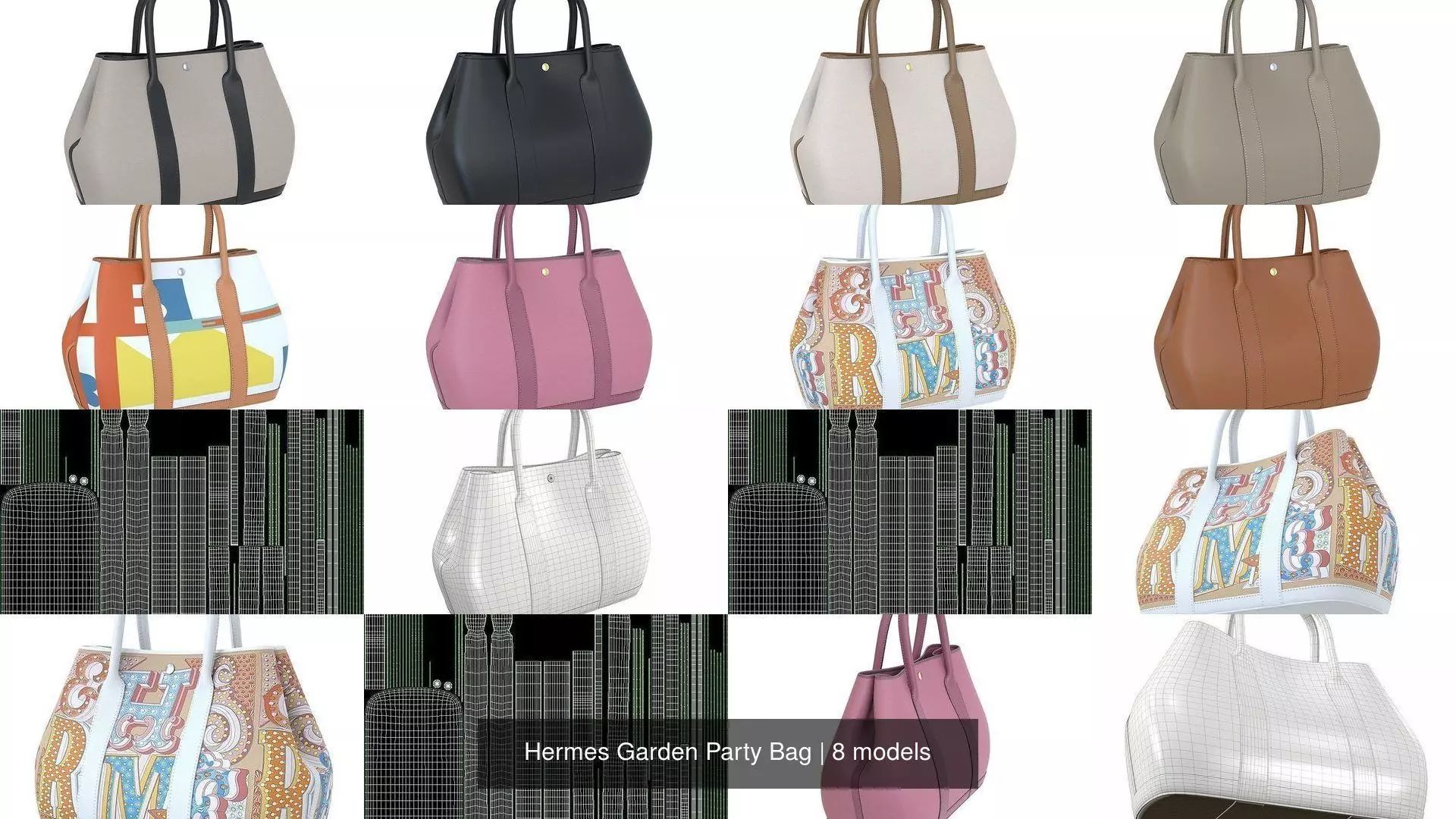 Hermes Garden Party Bag 3D Model Collection_1
