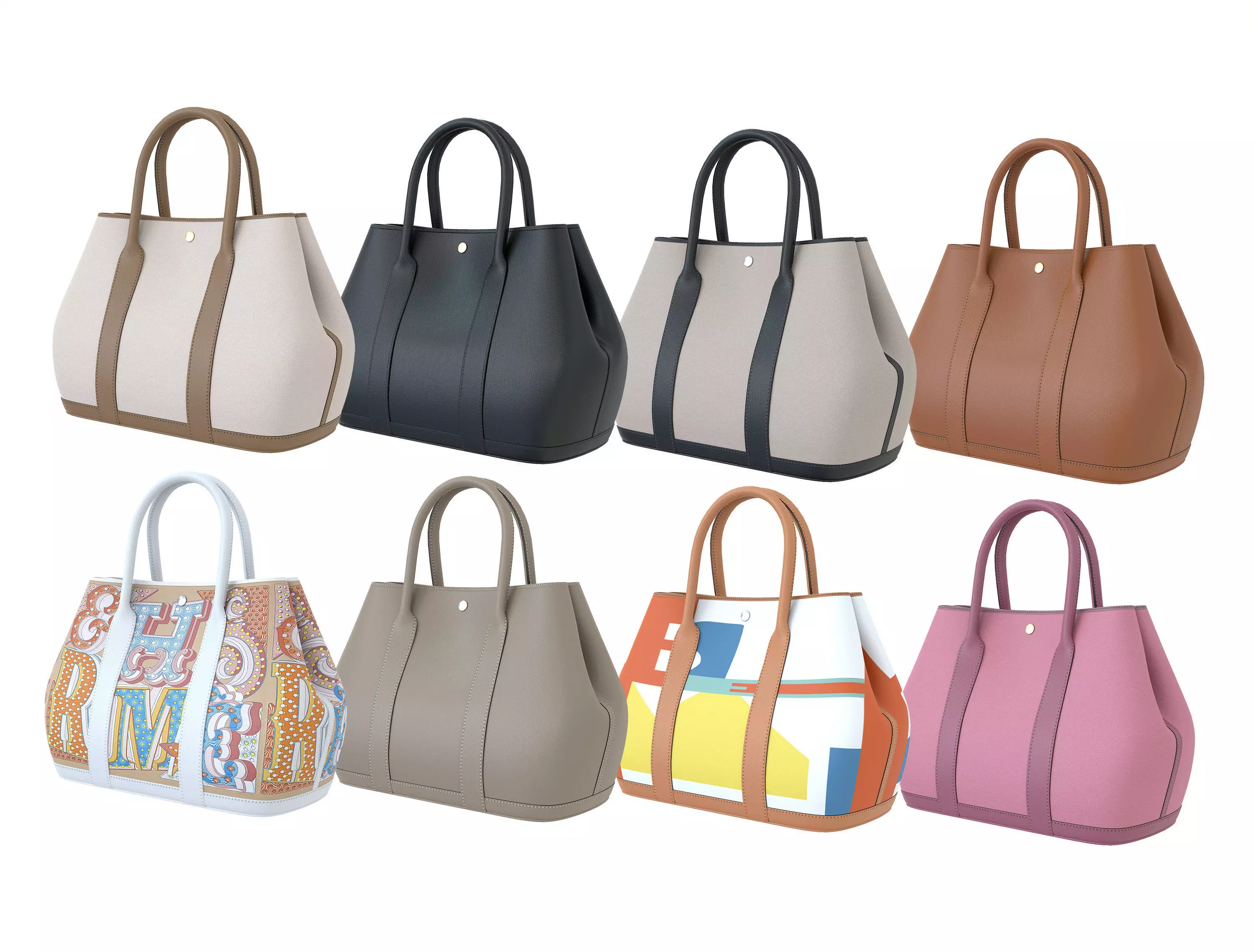 Hermes Garden Party Bag 3D Model Collection_0