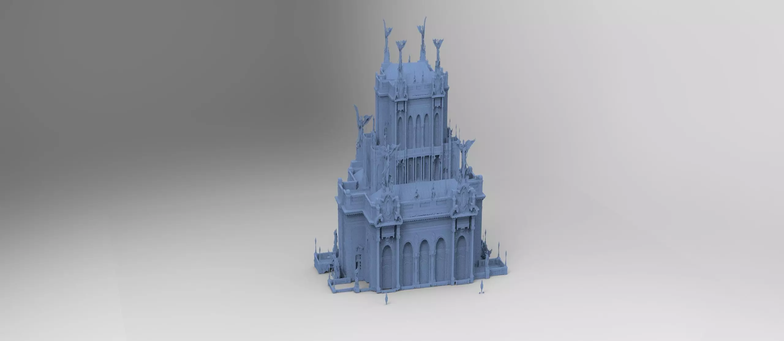 Final fantasy street Hall roofs  3D model_0