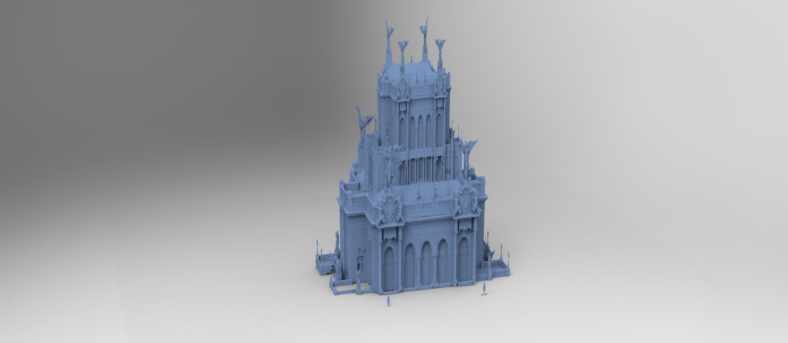 Final fantasy street Hall roofs  3D model_1