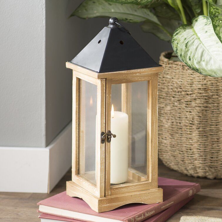 Tall Glass and Metal Lantern 3D model_5