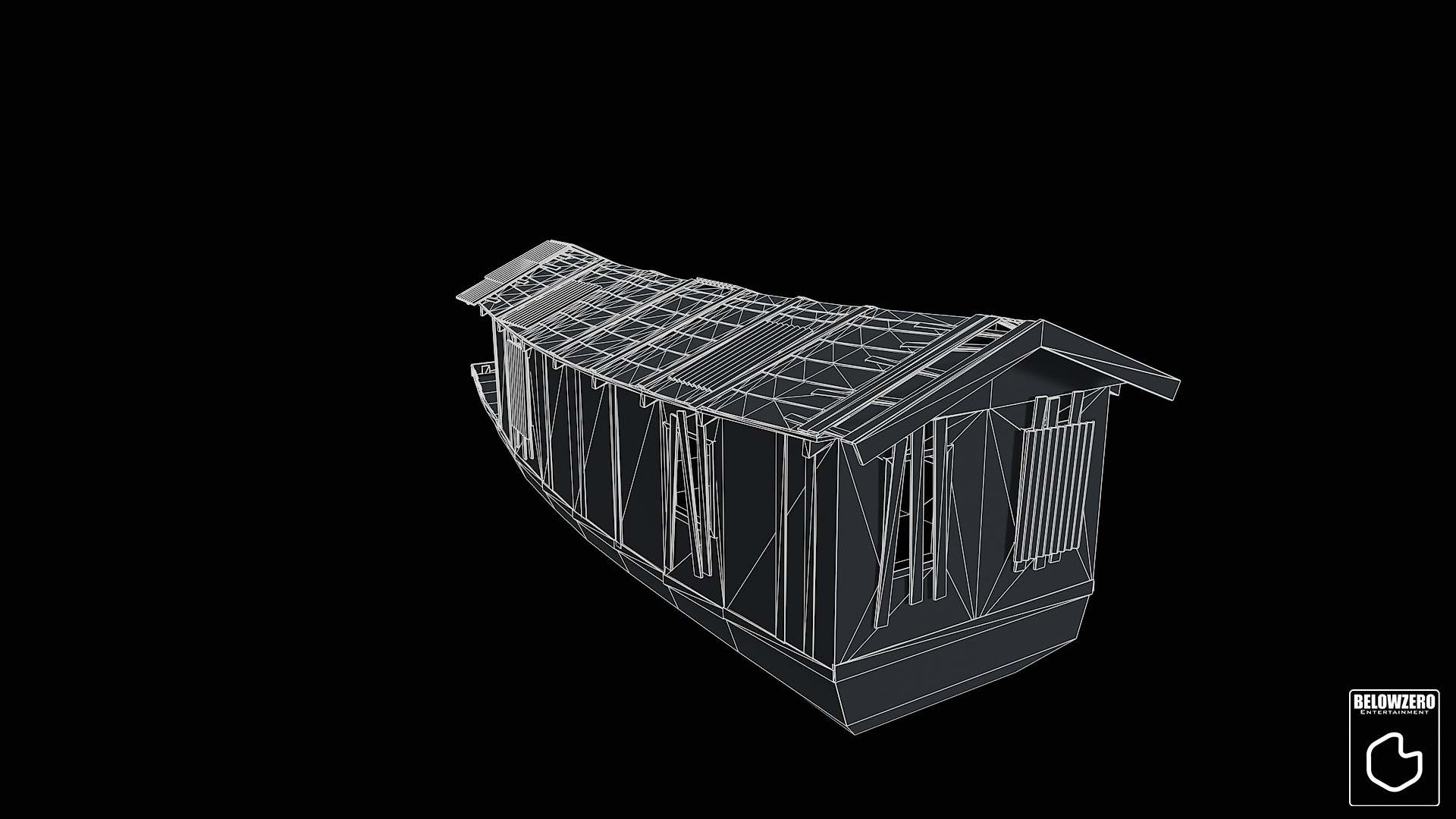 HouseBoat Low-poly 3D model_9