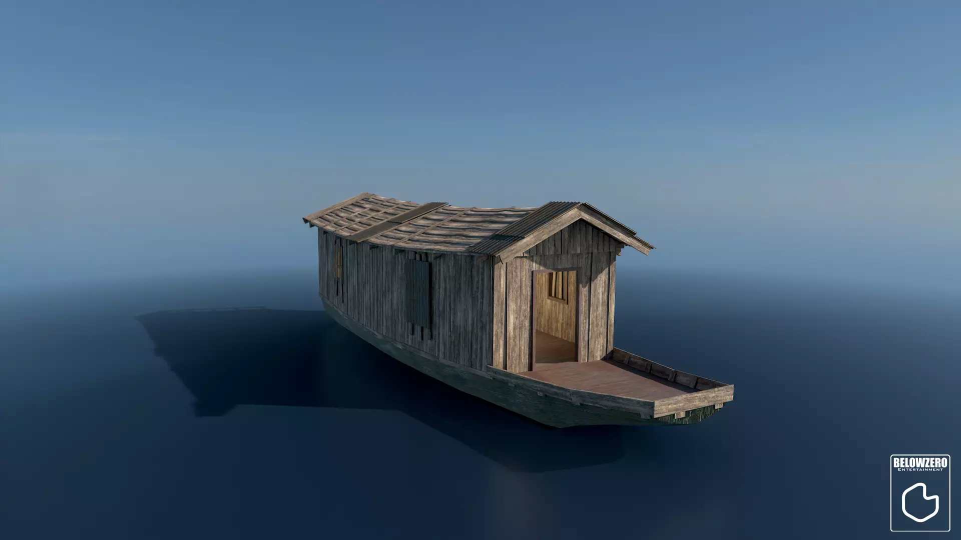 HouseBoat Low-poly 3D model_0