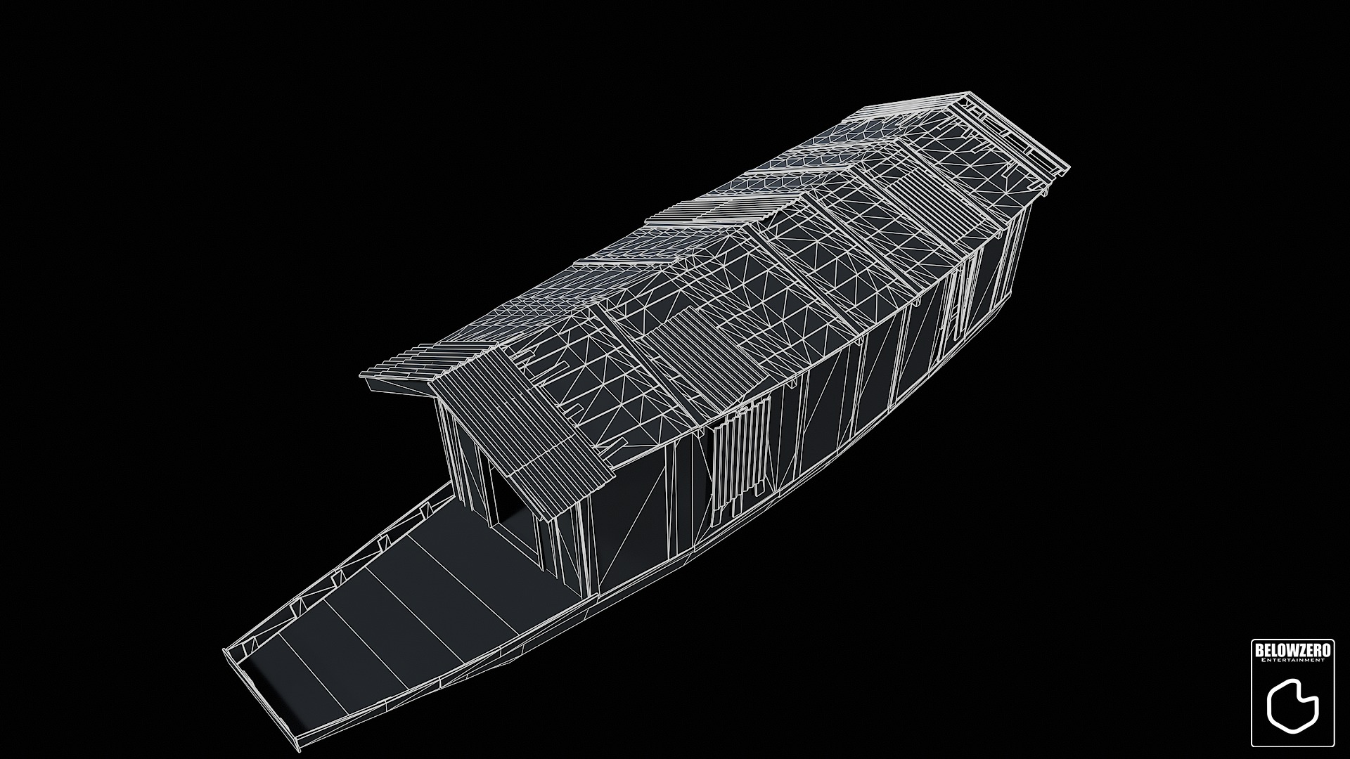 HouseBoat Low-poly 3D model_8