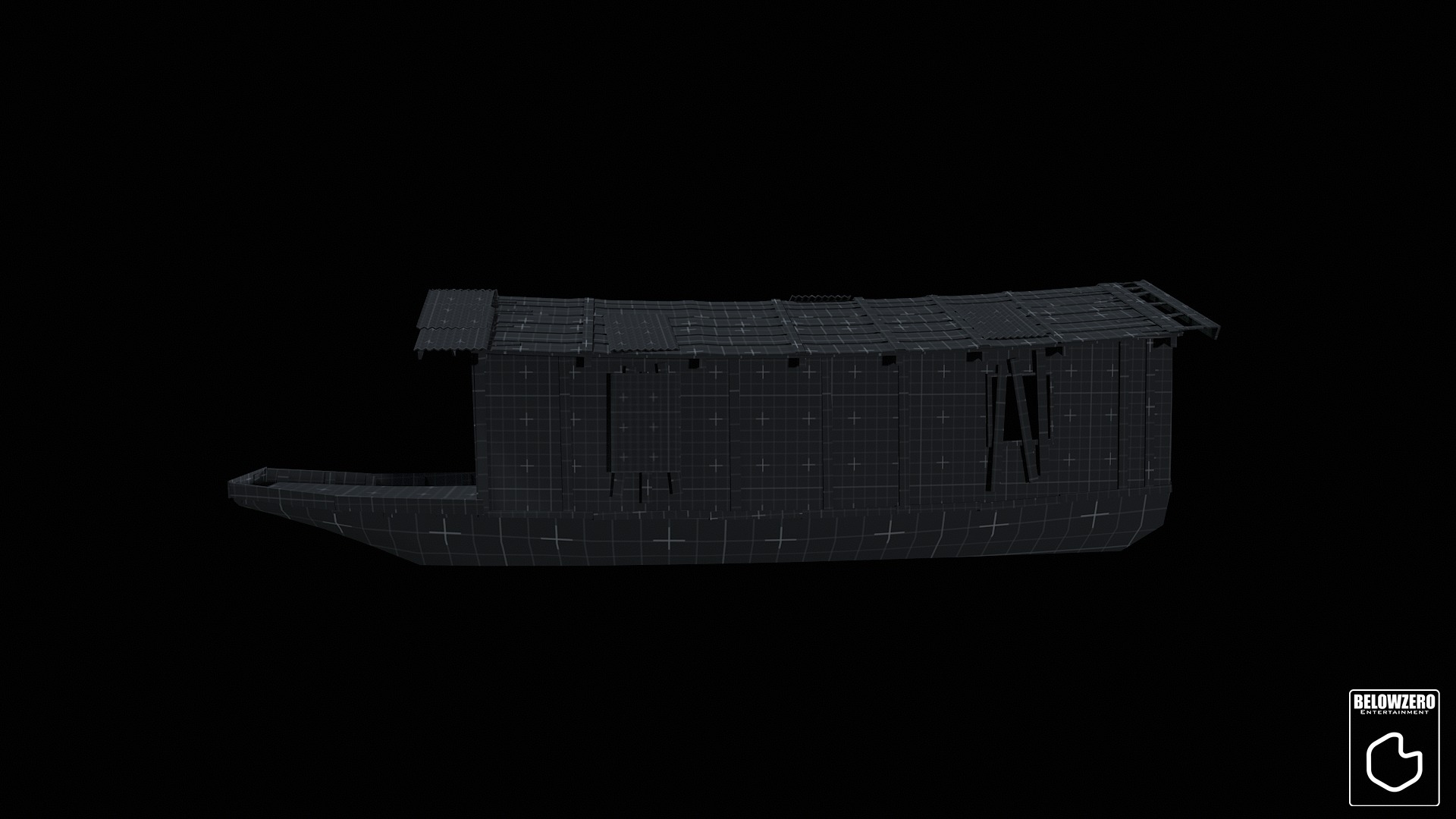 HouseBoat Low-poly 3D model_10