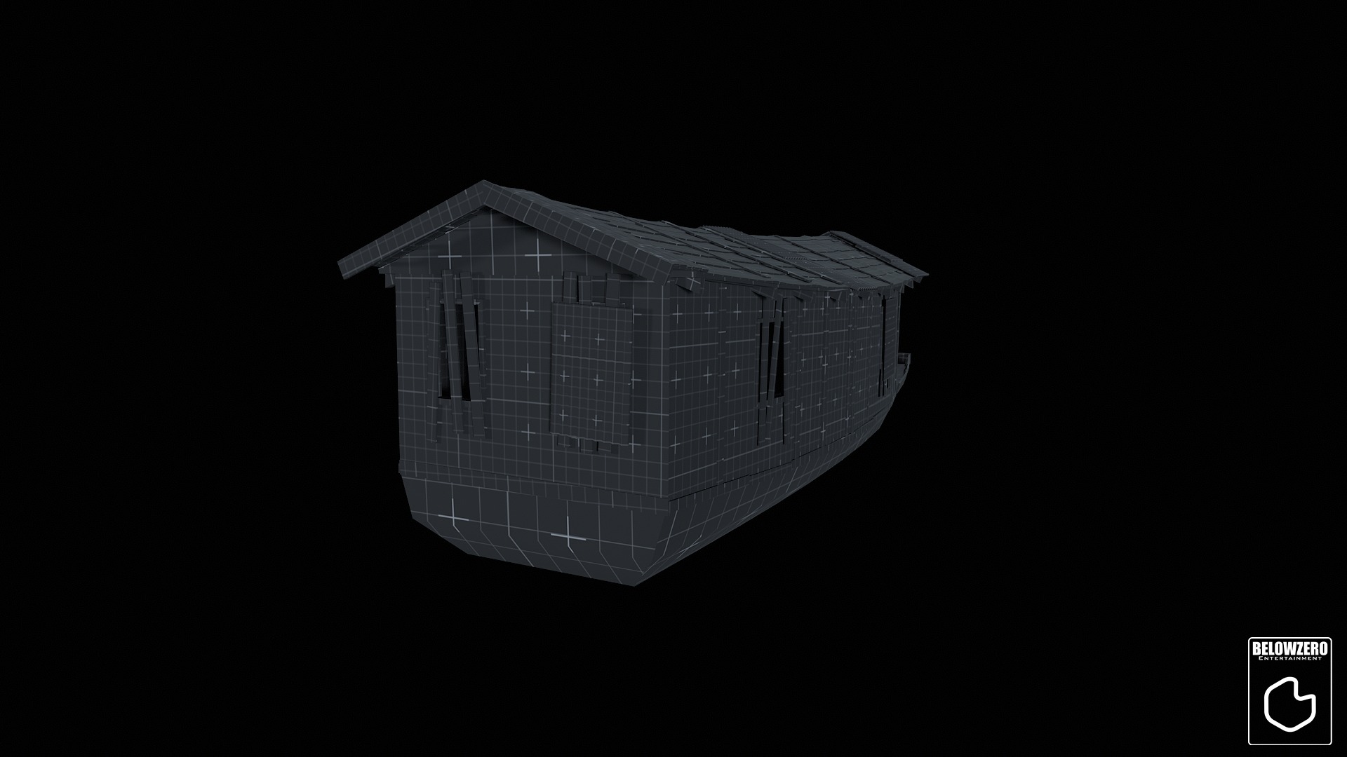 HouseBoat Low-poly 3D model_12