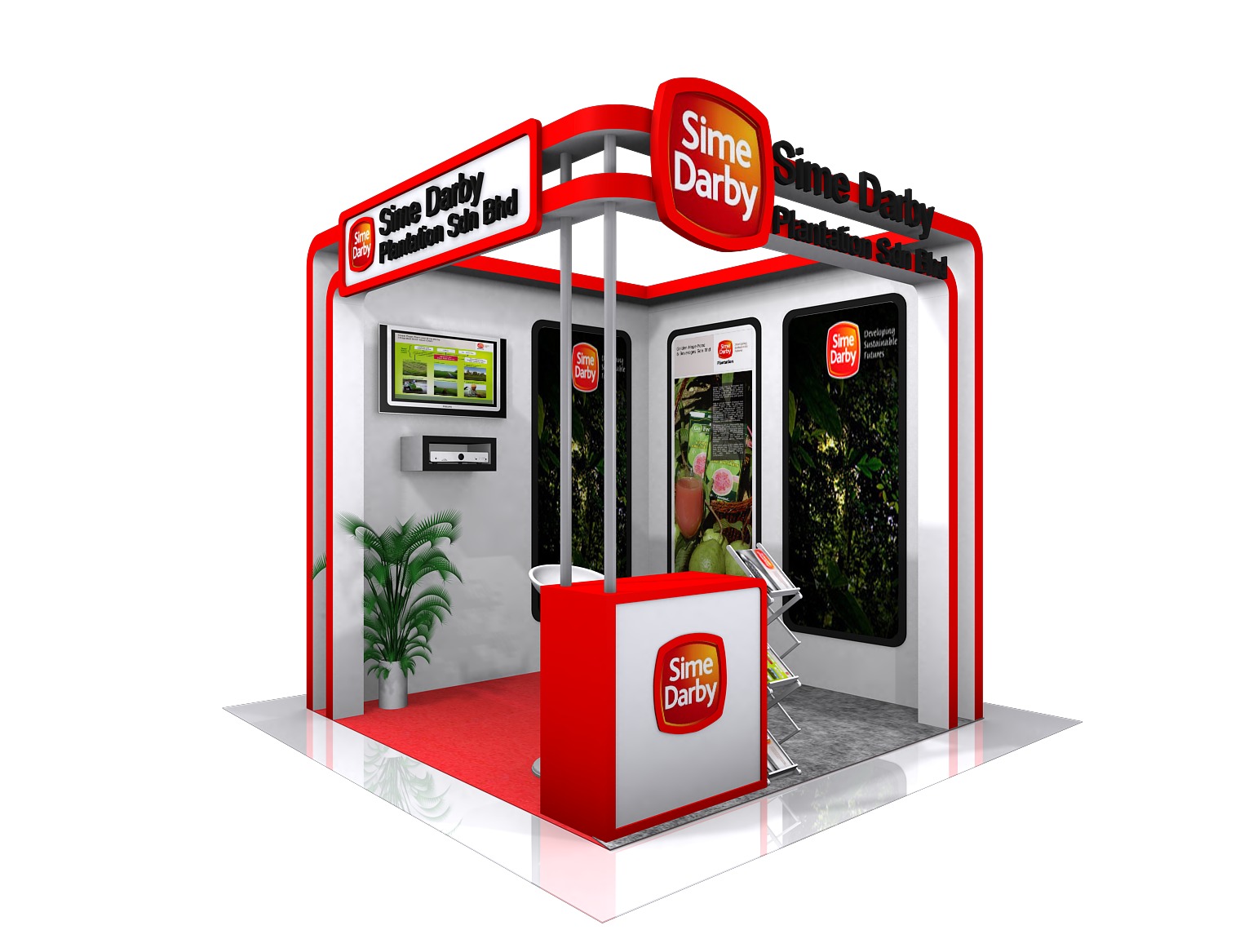 EXHIBITION BOOTH DESIGN Low-poly 3D model_7