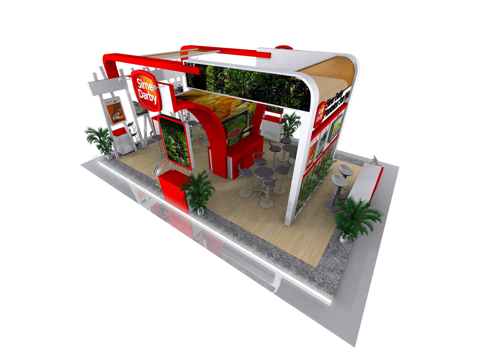 EXHIBITION BOOTH DESIGN Low-poly 3D model_15