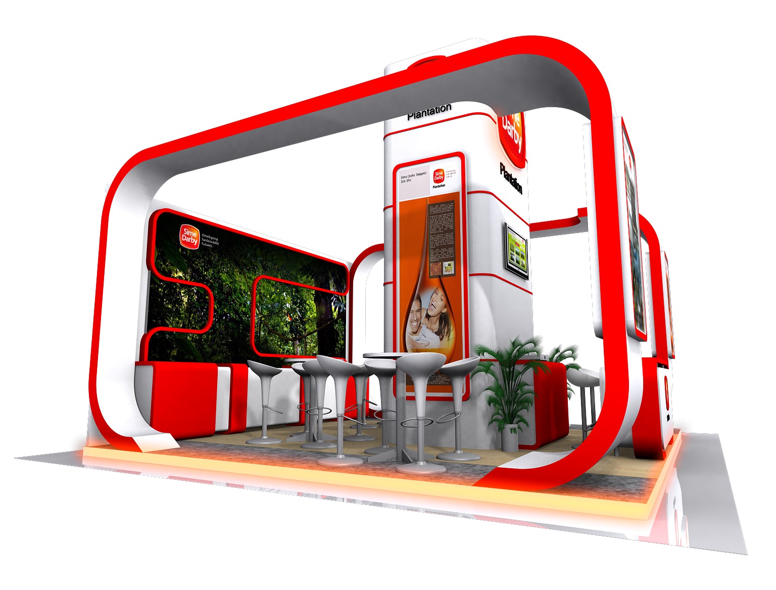 EXHIBITION BOOTH DESIGN Low-poly 3D model_5