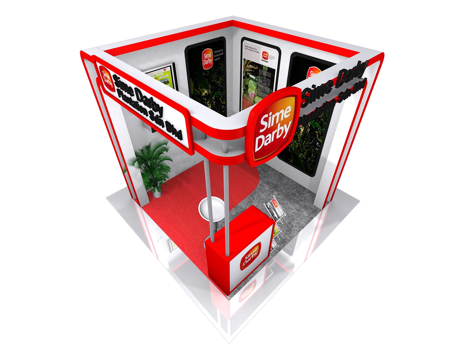 EXHIBITION BOOTH DESIGN Low-poly 3D model_11